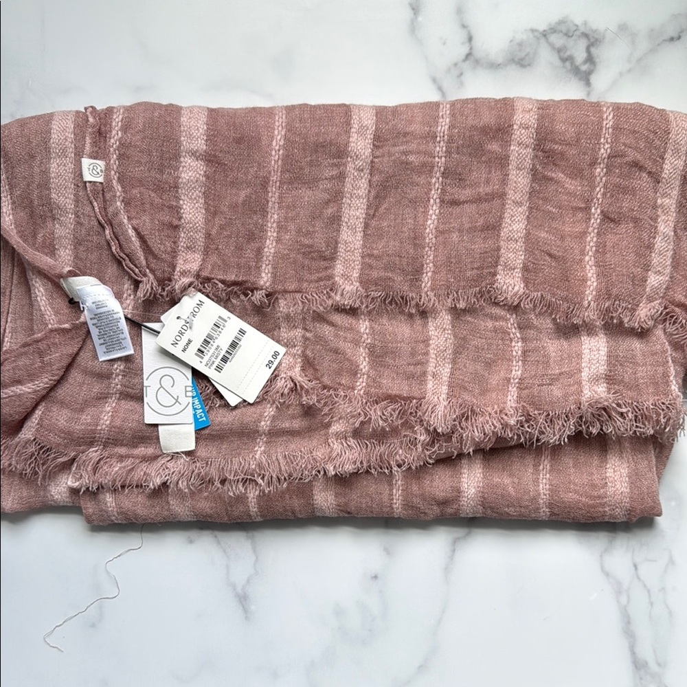 Treasure & Bond Pink Striped Scarf